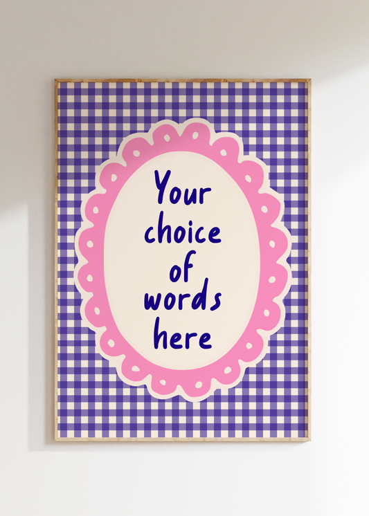 Custom Gingham Art Print