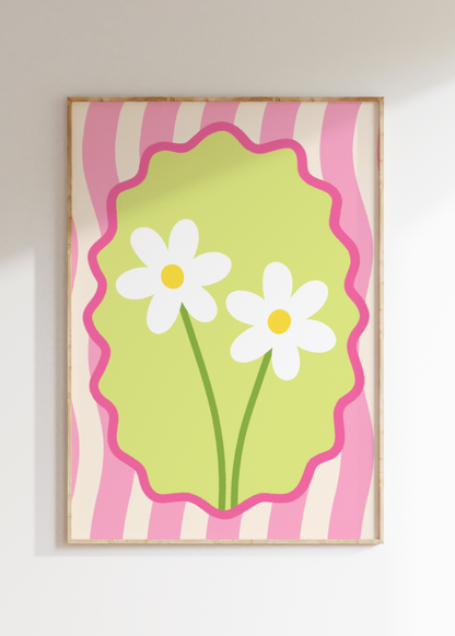 Wavy Daisy Art Print