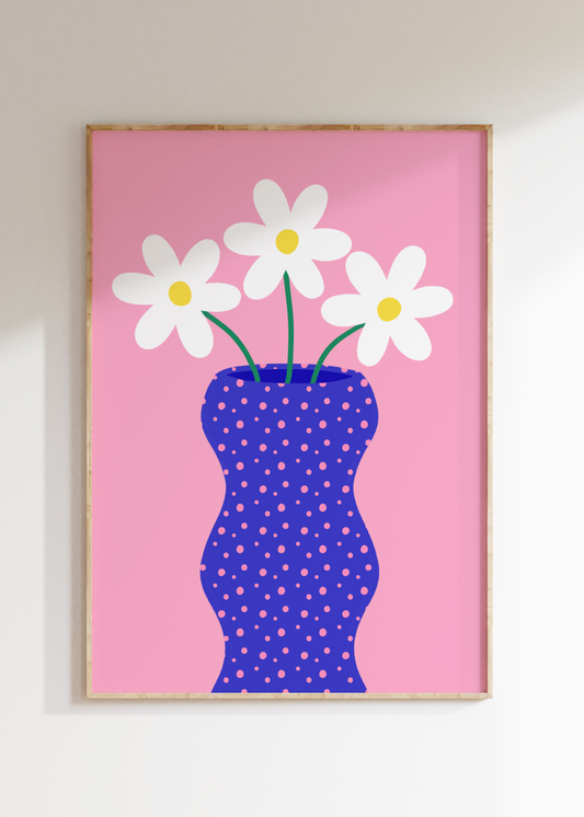 Daisy Vase Art Print