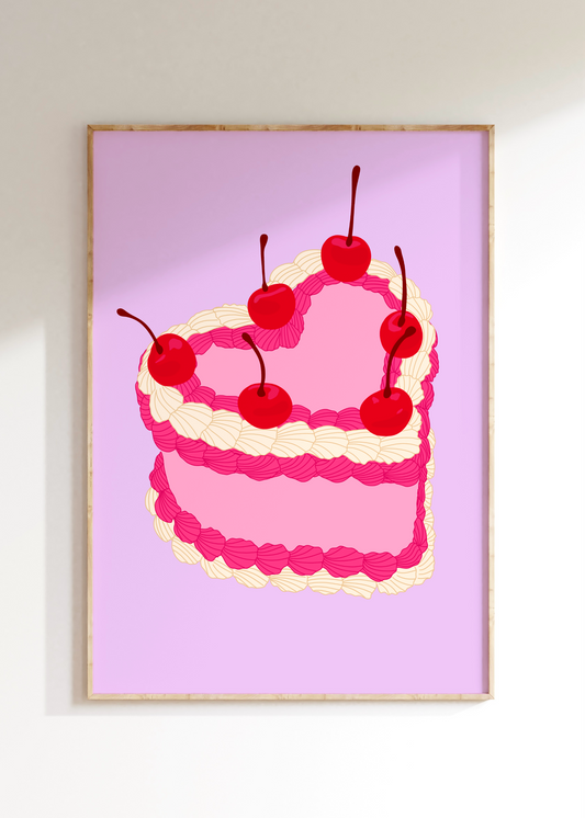 Heart Cake Art Print