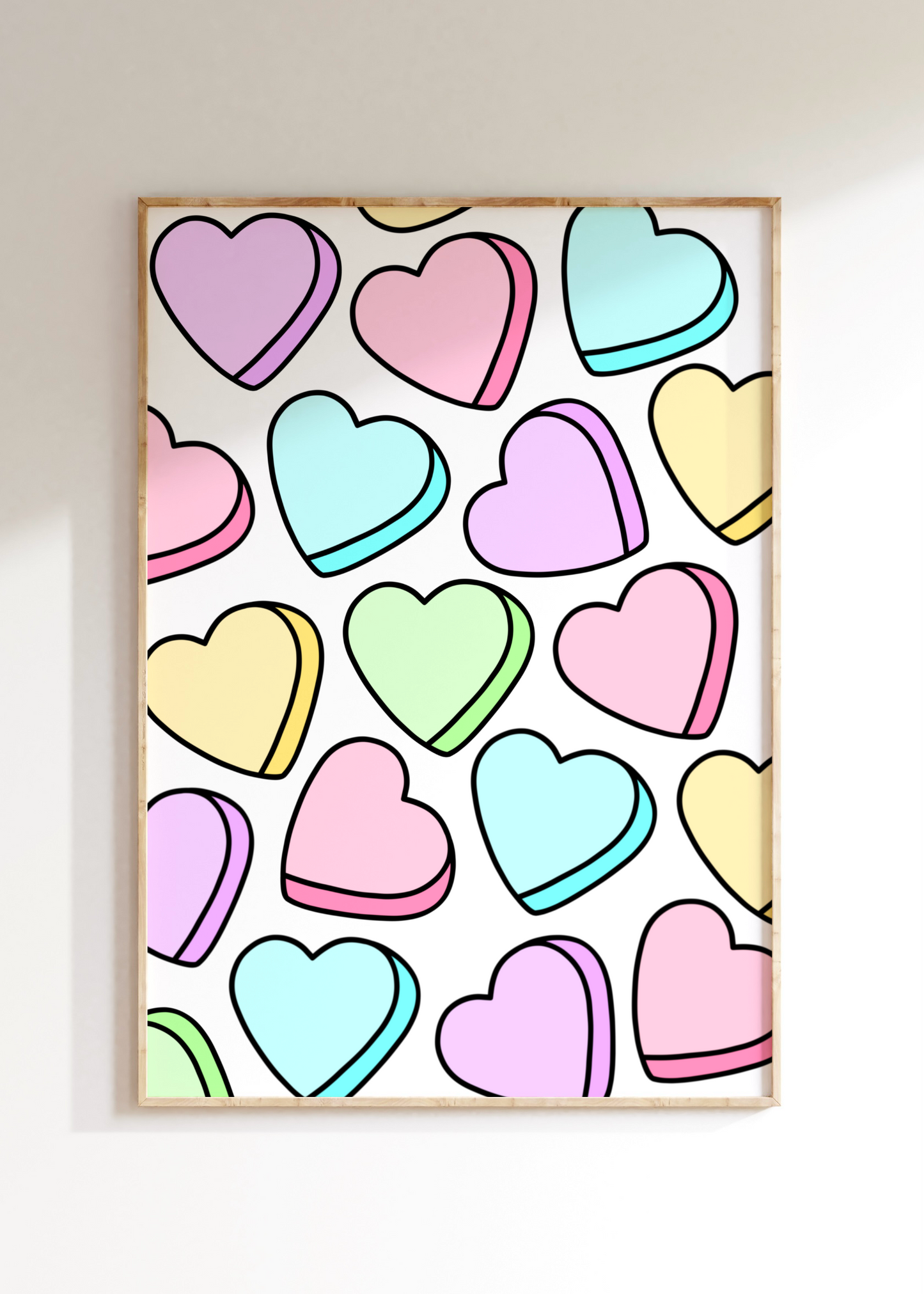 Love Heart Sweets Art Print