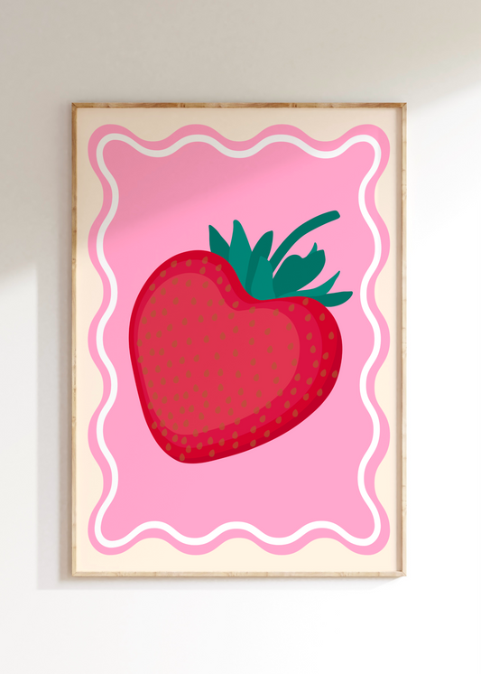 Heart Strawberry Art Print