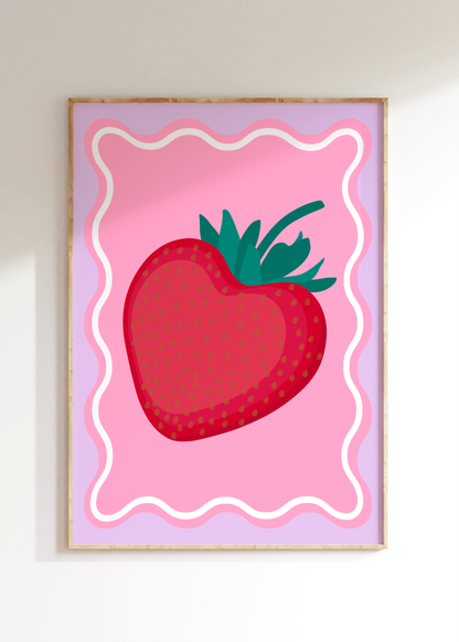 Heart Strawberry Art Print