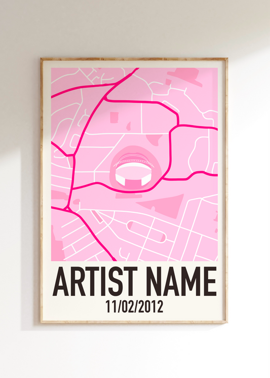 Concert Map Custom Art Print