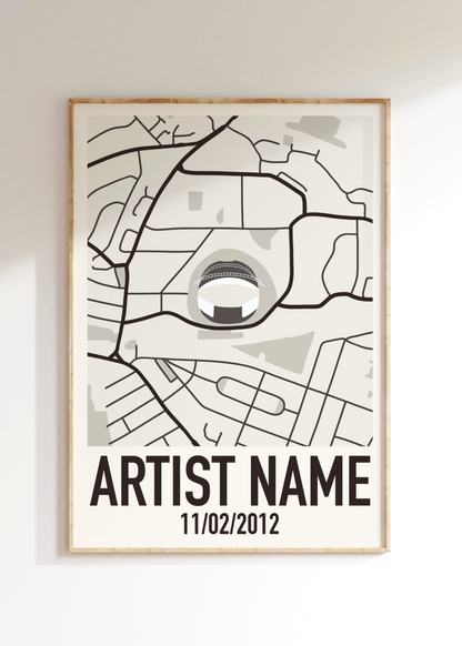 Concert Map Custom Art Print