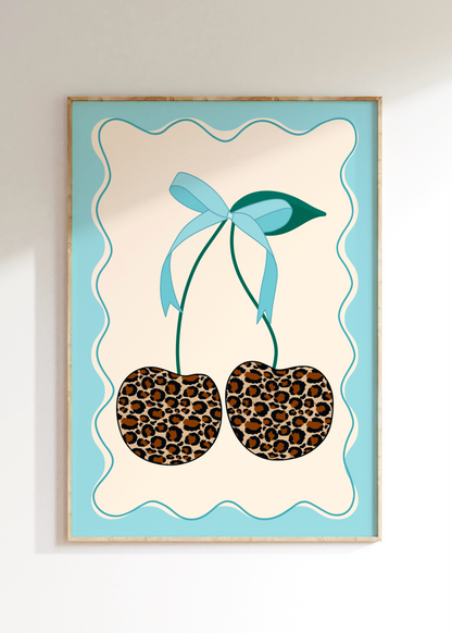 Leopard Cherry Art Print