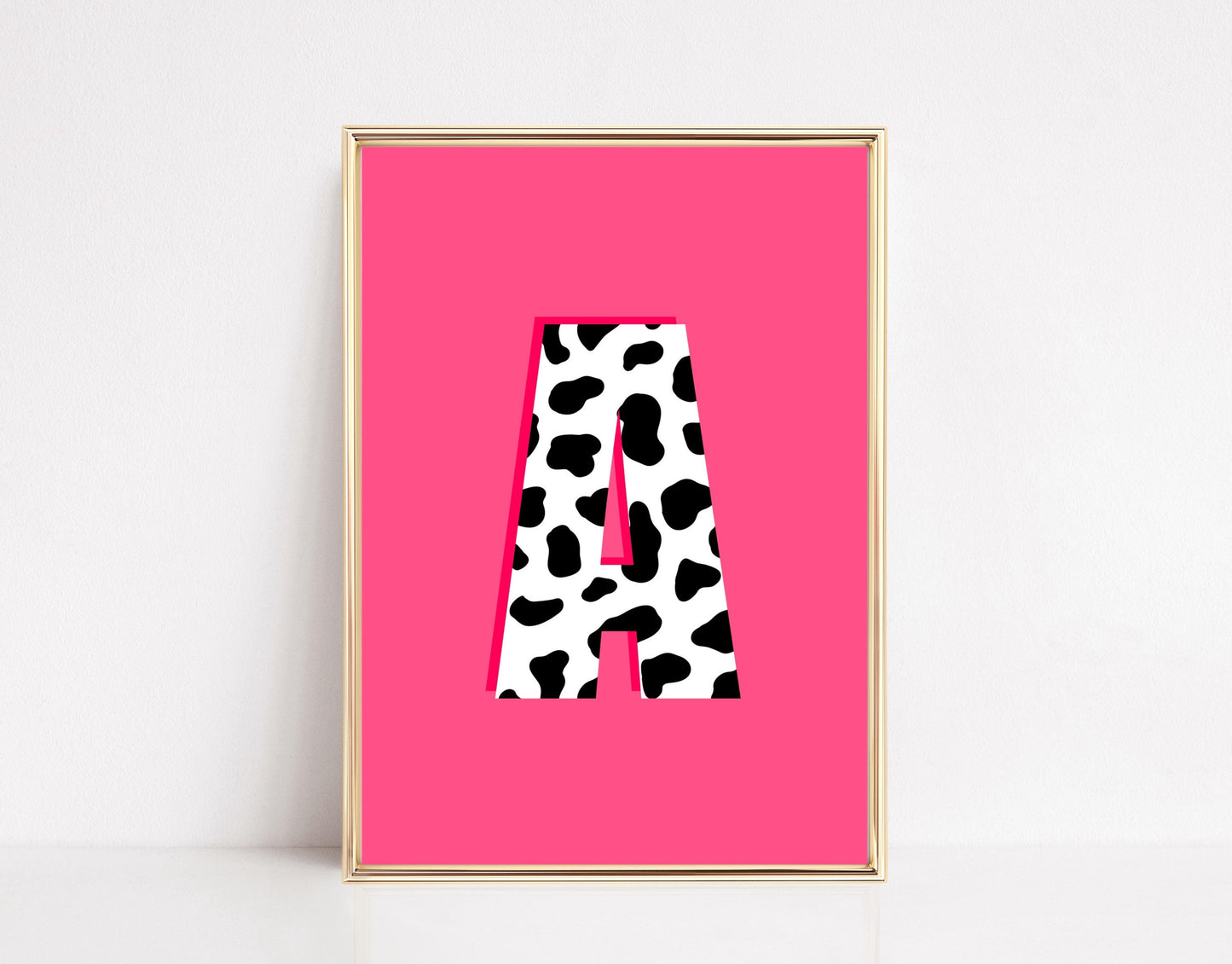 Cow Themed Letter Art Print