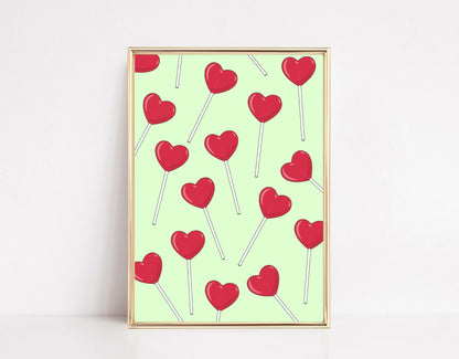 Heart Lolly Art Print