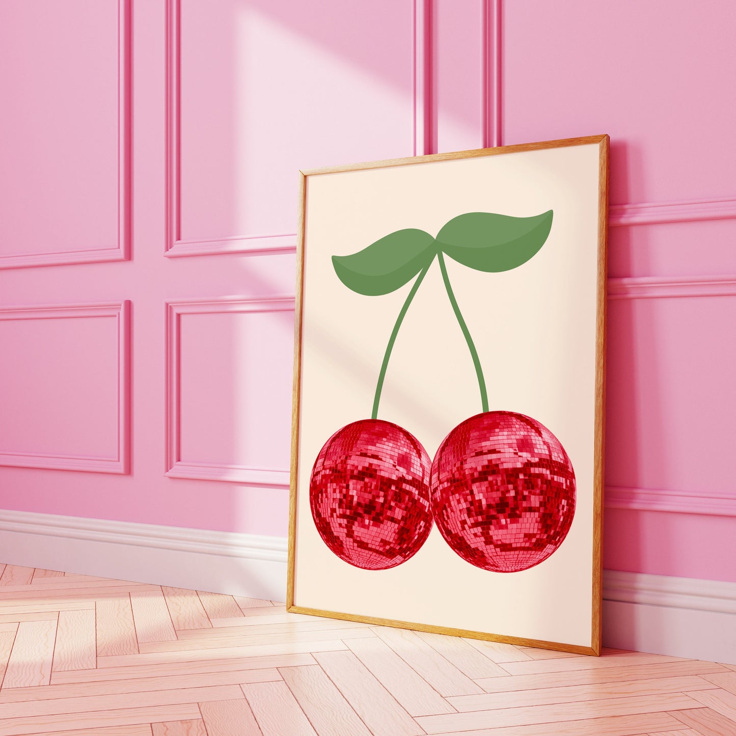 Disco Ball Cherry Art Print