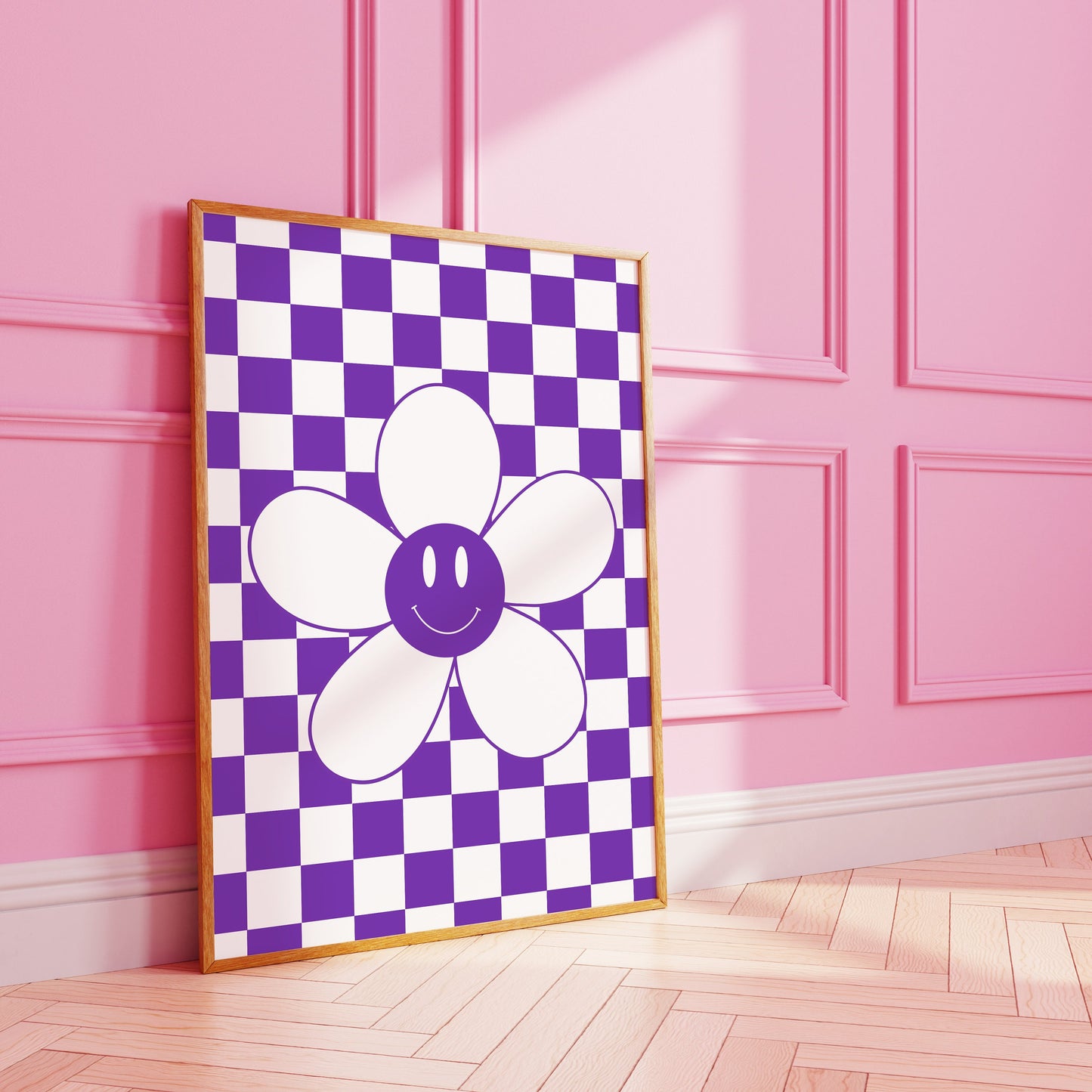 Checkerboard Flower Art Print