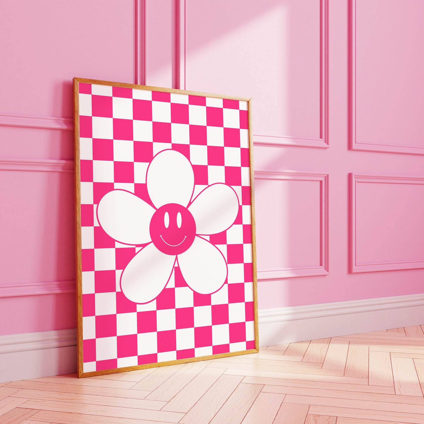 Checkerboard Flower Art Print